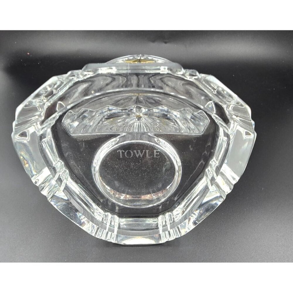 TOWLE Czech 24% Lead Crystal Cathedral Votive Candle Holder Holy Gold Star - Picture 6 of 6
